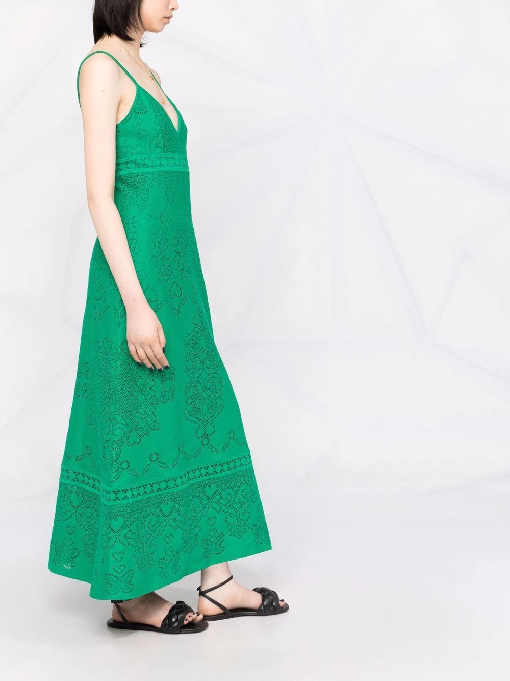heavy lace long dress - 4