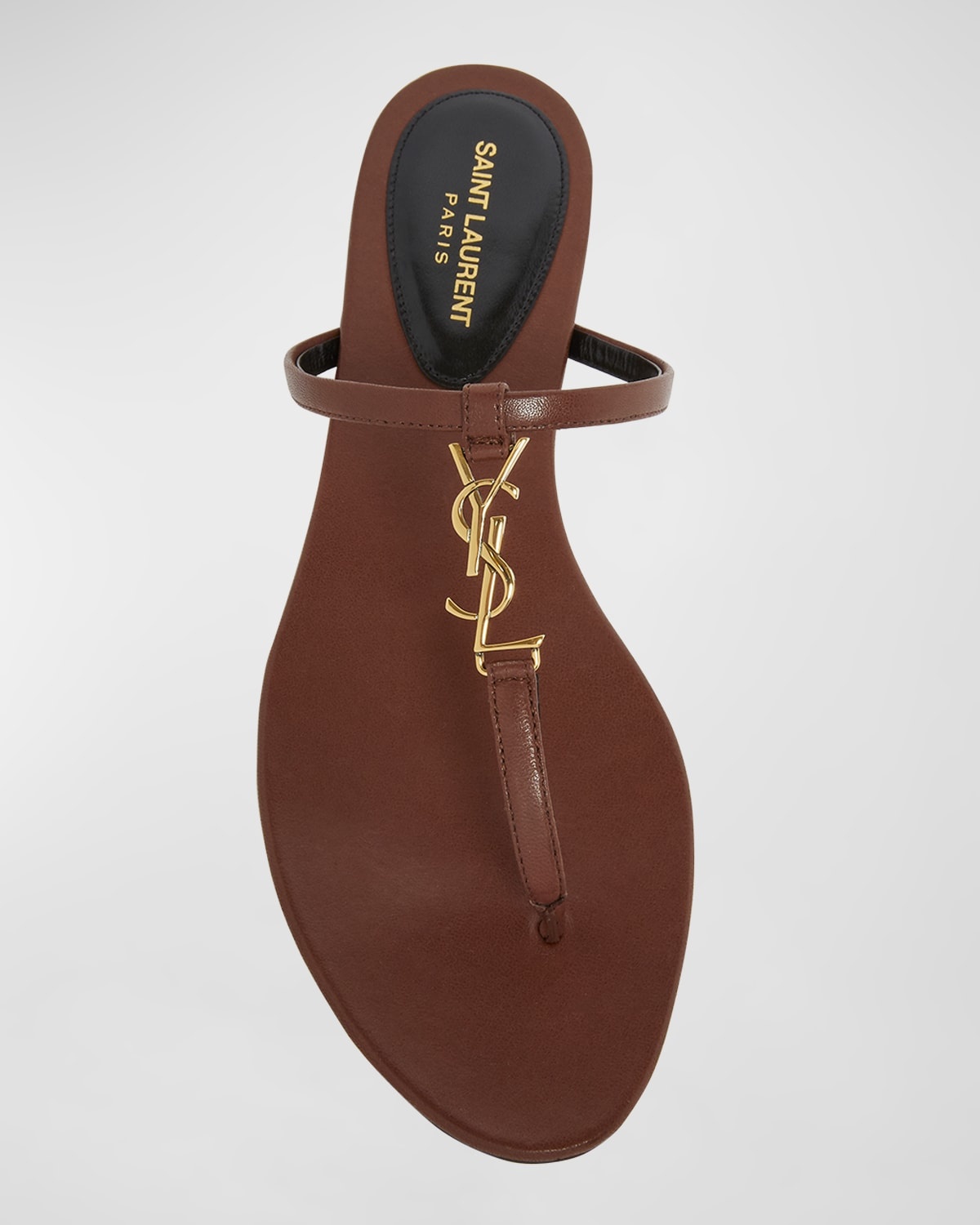 Cassandra Leather YSL Thong Sandals - 5
