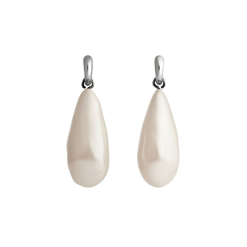 Women's Palazzo Pearl Earrings  in Antique Silver 1