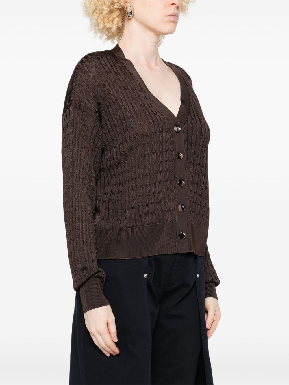 cable-knit button cardigan - 3