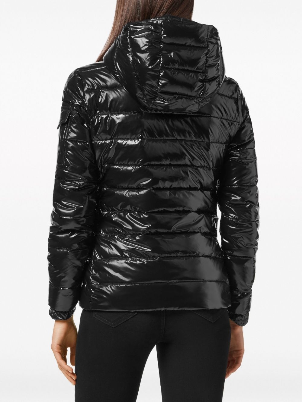 logo-plaque puffer jacket - 4