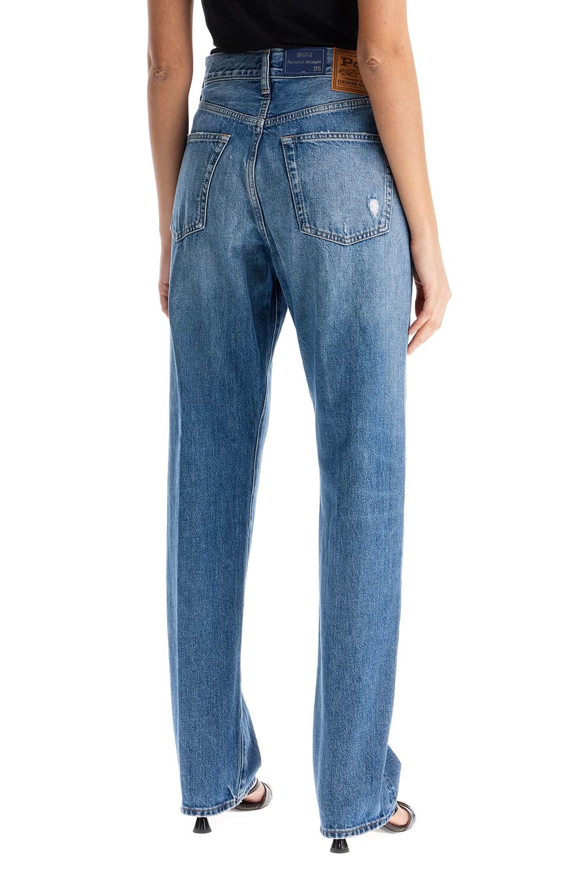 Polo Ralph Lauren - Polo Ralph Lauren light blue high-waisted straight women's jeans - 3