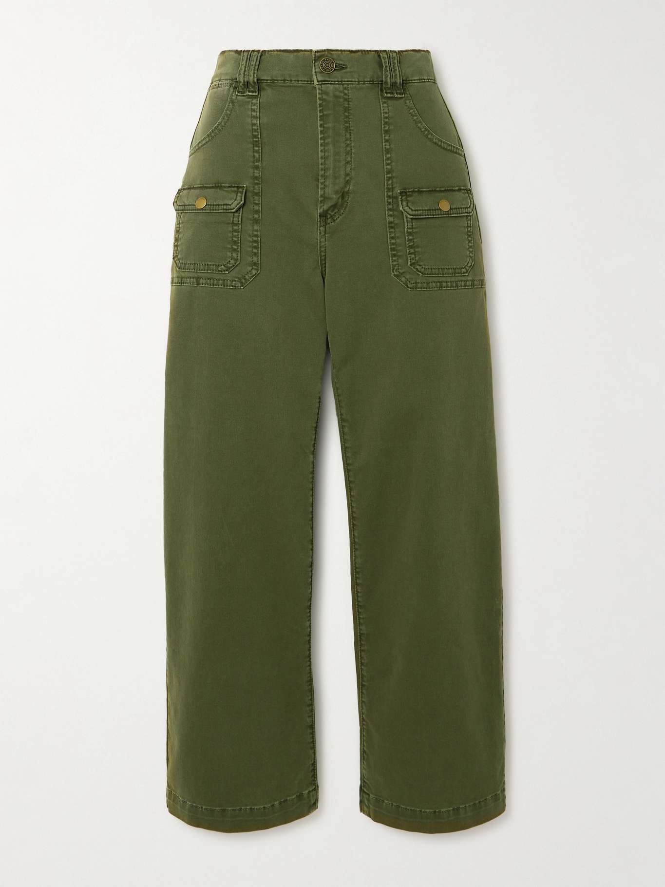 Paneled stretch-cotton straight-leg cargo pants - 1