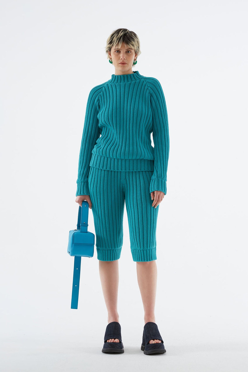 SUNNEI TURQUOISE RAGLAN SWEATER outlook