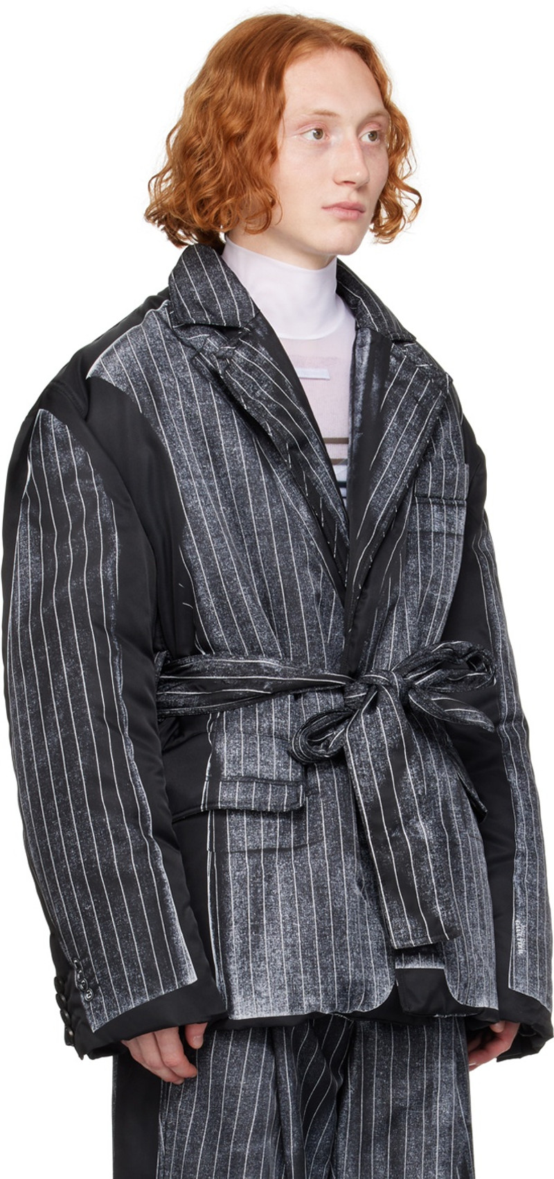 Jean Paul Gaultier Black 'The Trompe-L'œil' Padded Coat outlook