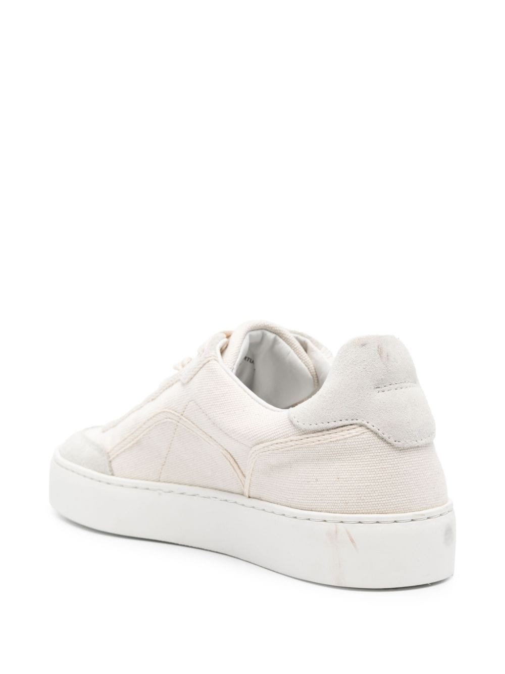 suede-trim canvas sneakers - 3