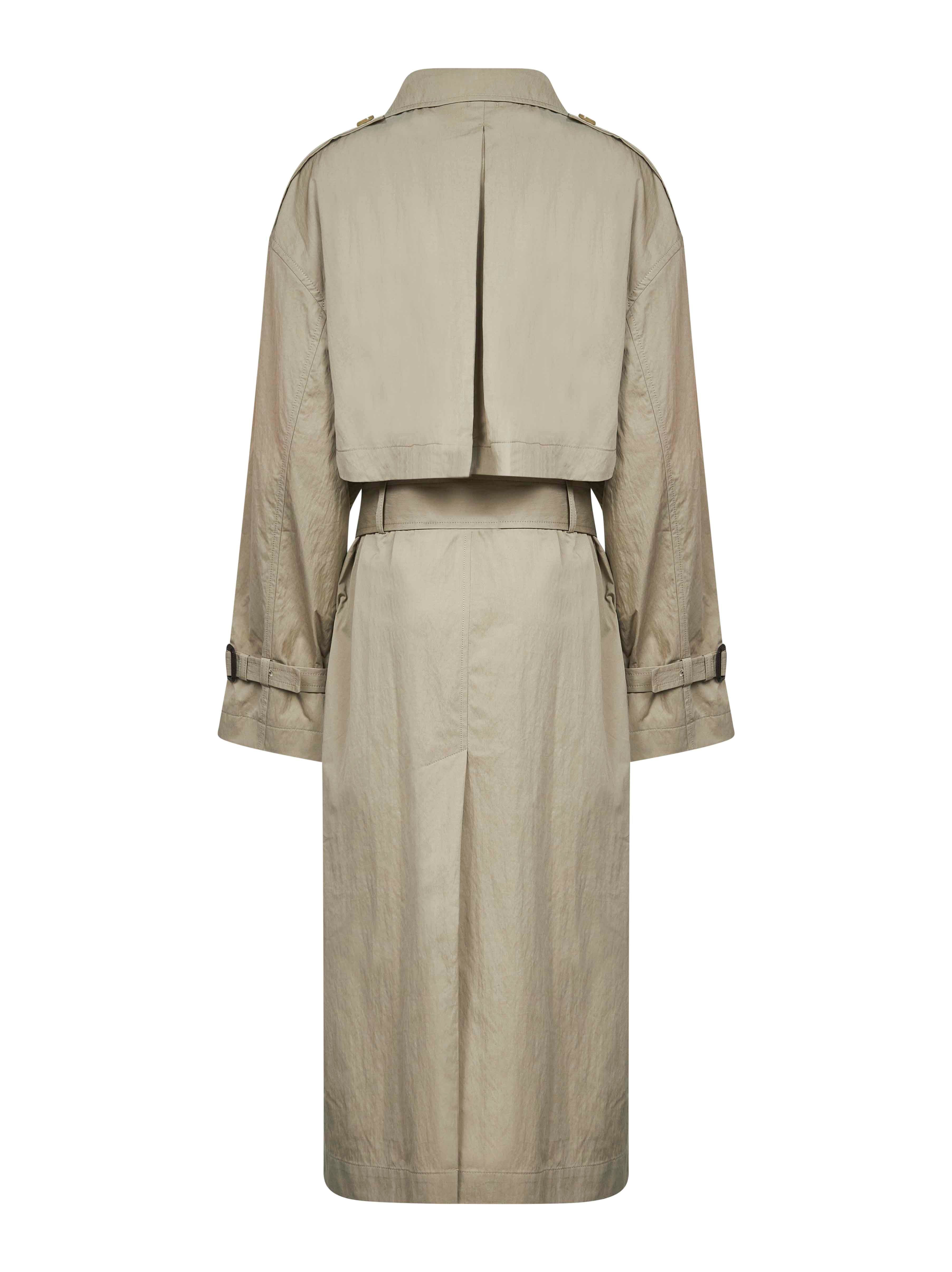Clay crisp cotton blend double-breasted trench coat - 2