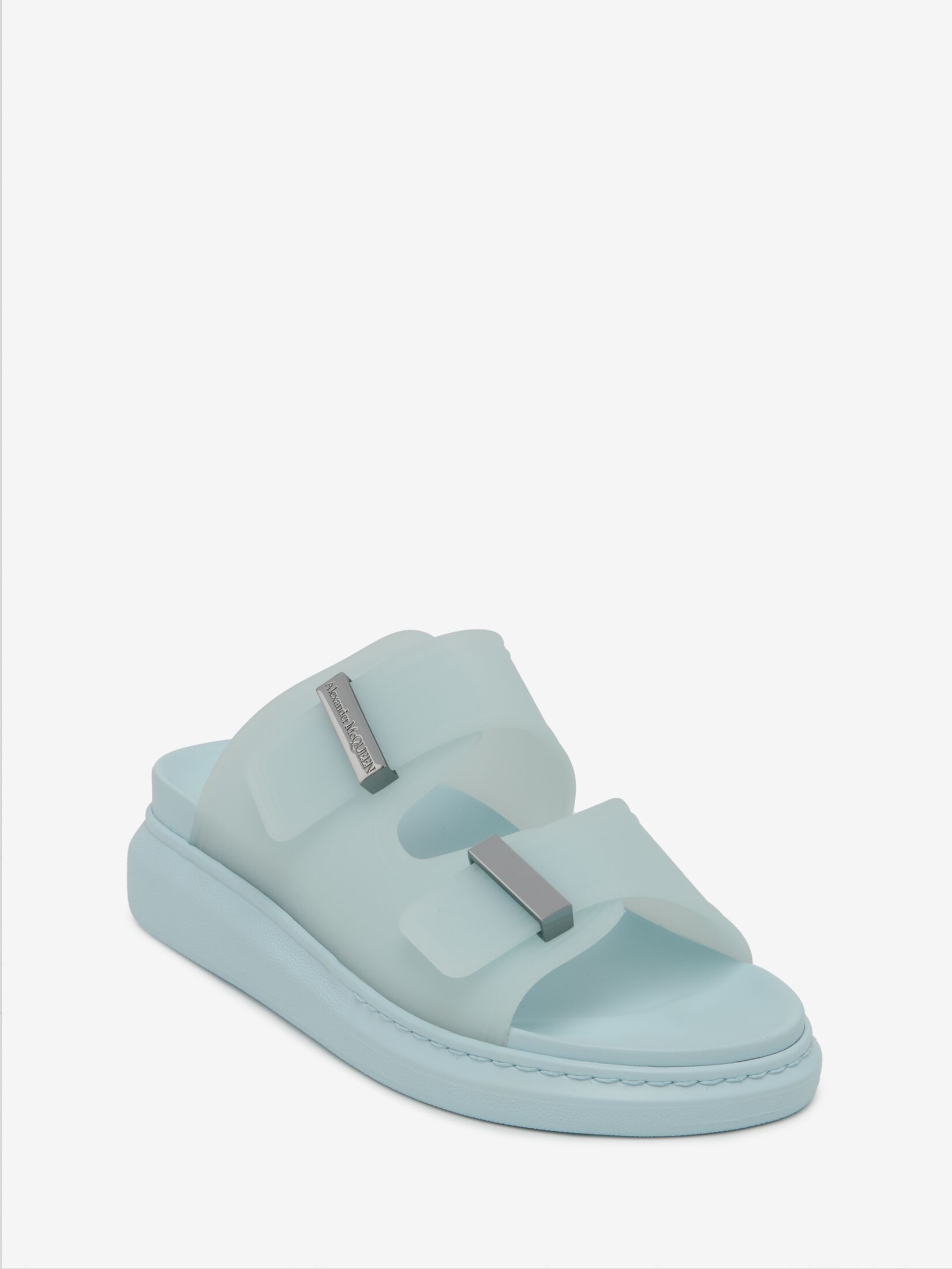 Women's Hybrid Slide in Powder Blue/silver - 5