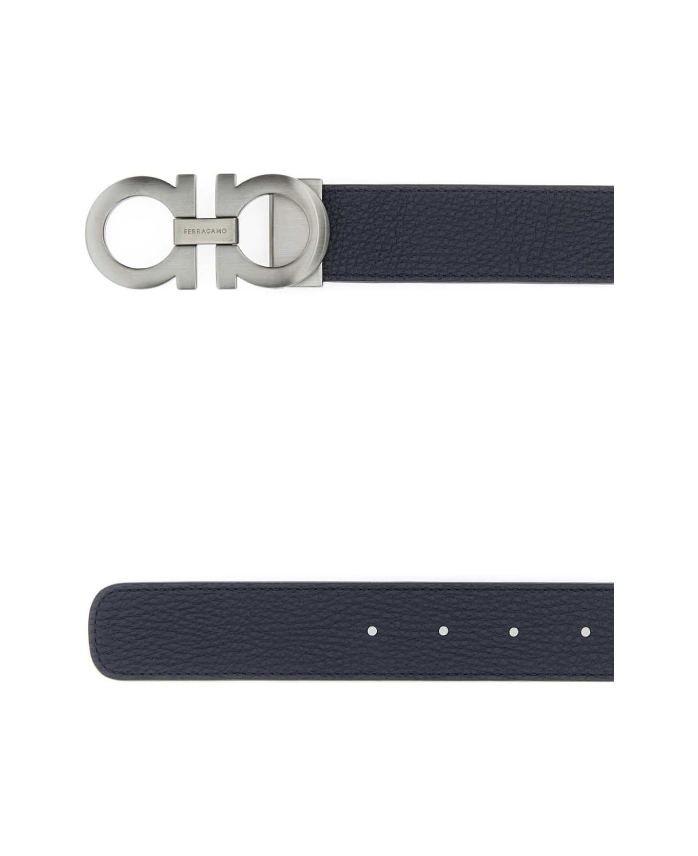 FERRAGAMO Midnight Blue Leather Reversible Belt | italist