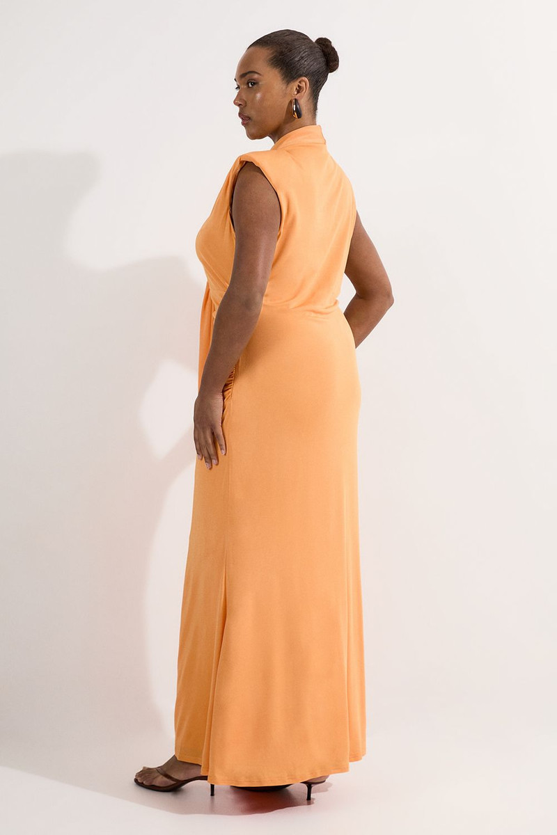 Plus Size Plunge Ruched Twist Jersey Maxi Dress 5