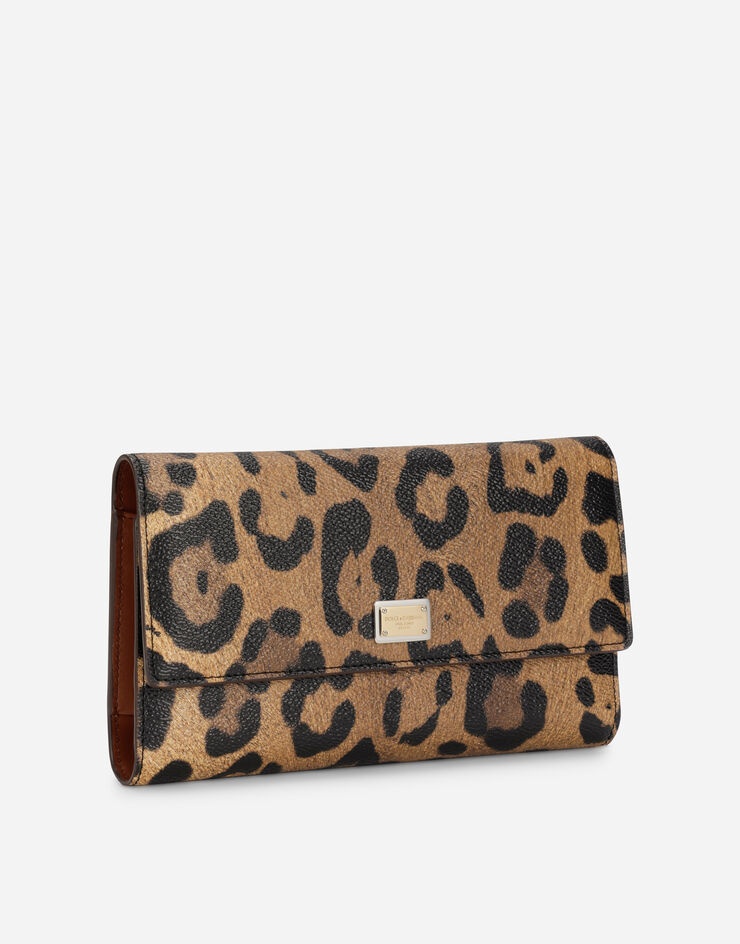 Leopard-print Crespo document holder with branded plate - 2