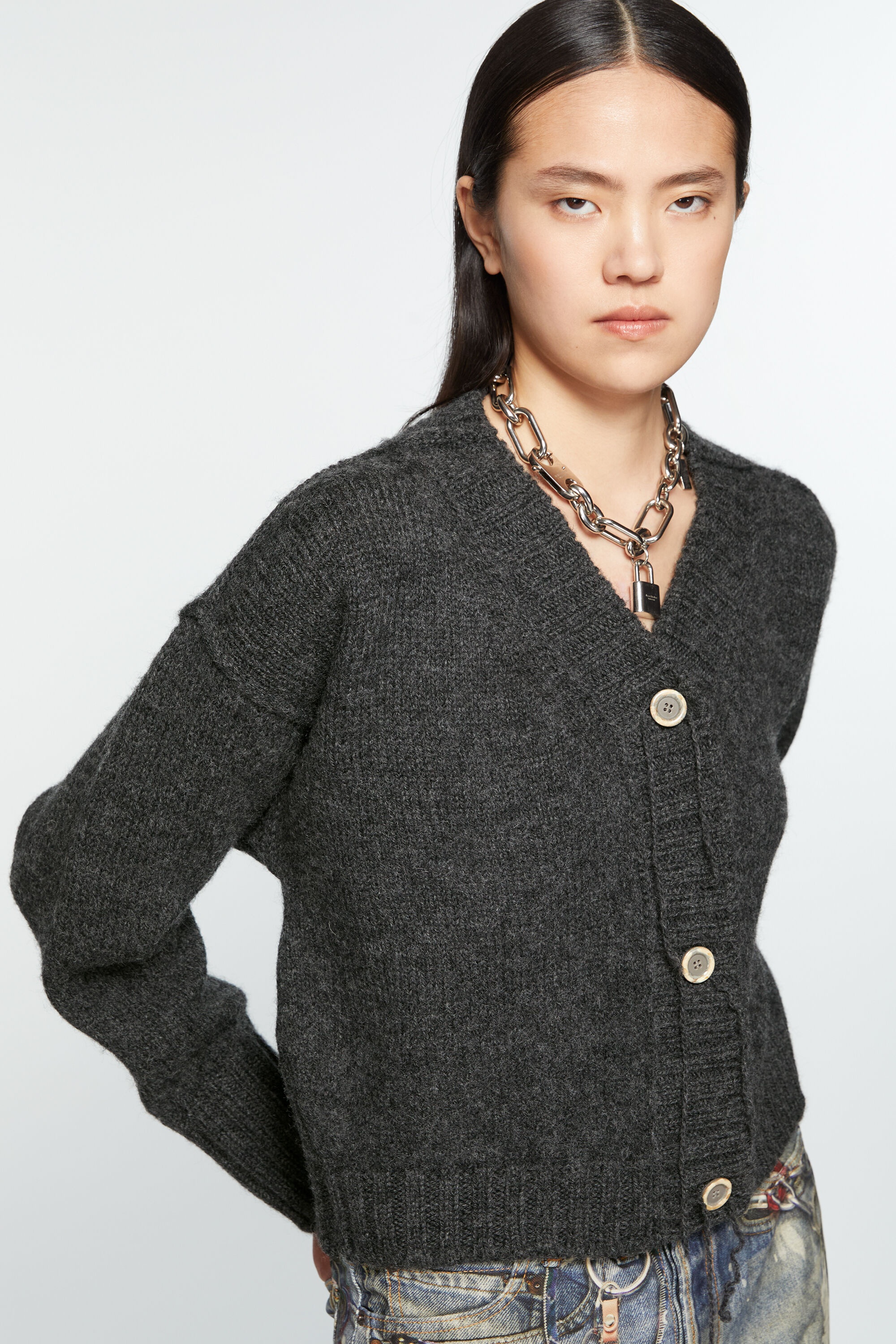 Knit cardigan - Anthracite grey - 4