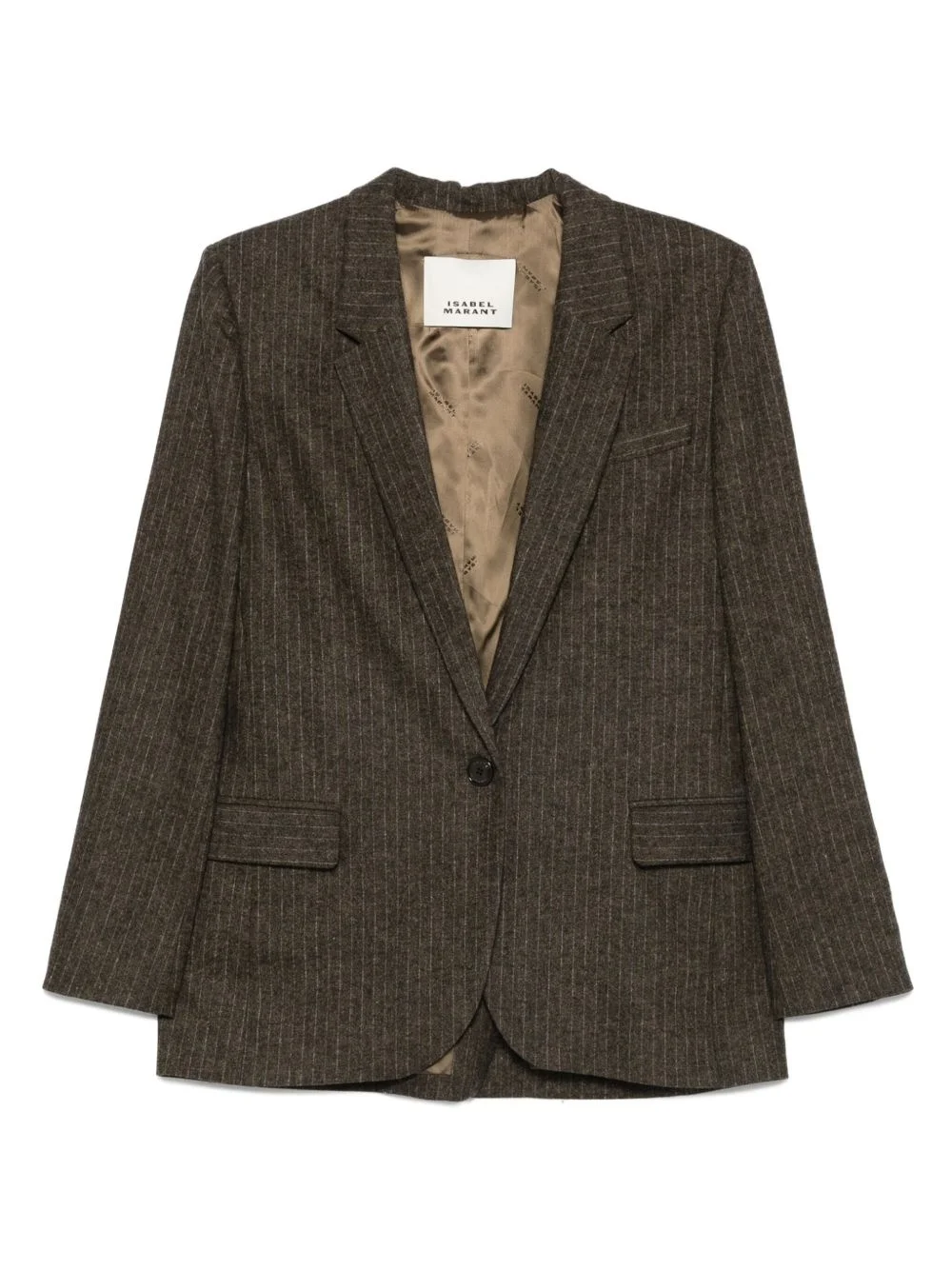 pinstripe single-breasted blazer - 1