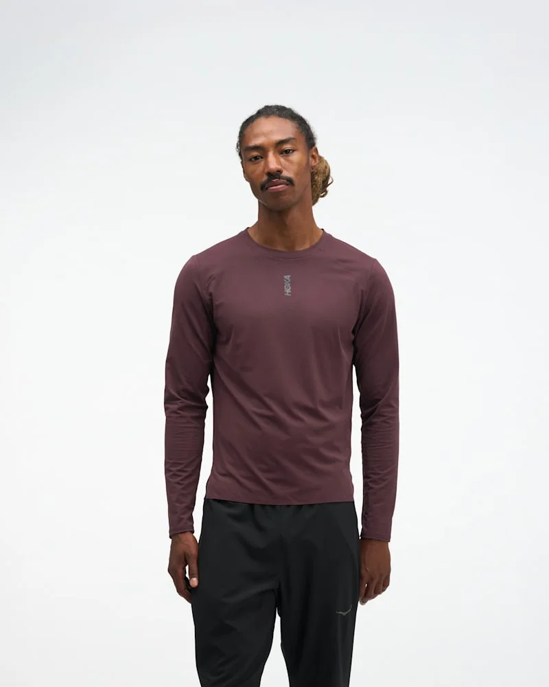 Men's EveryRun Long Sleeve Shirt in Deep Mauve - 1
