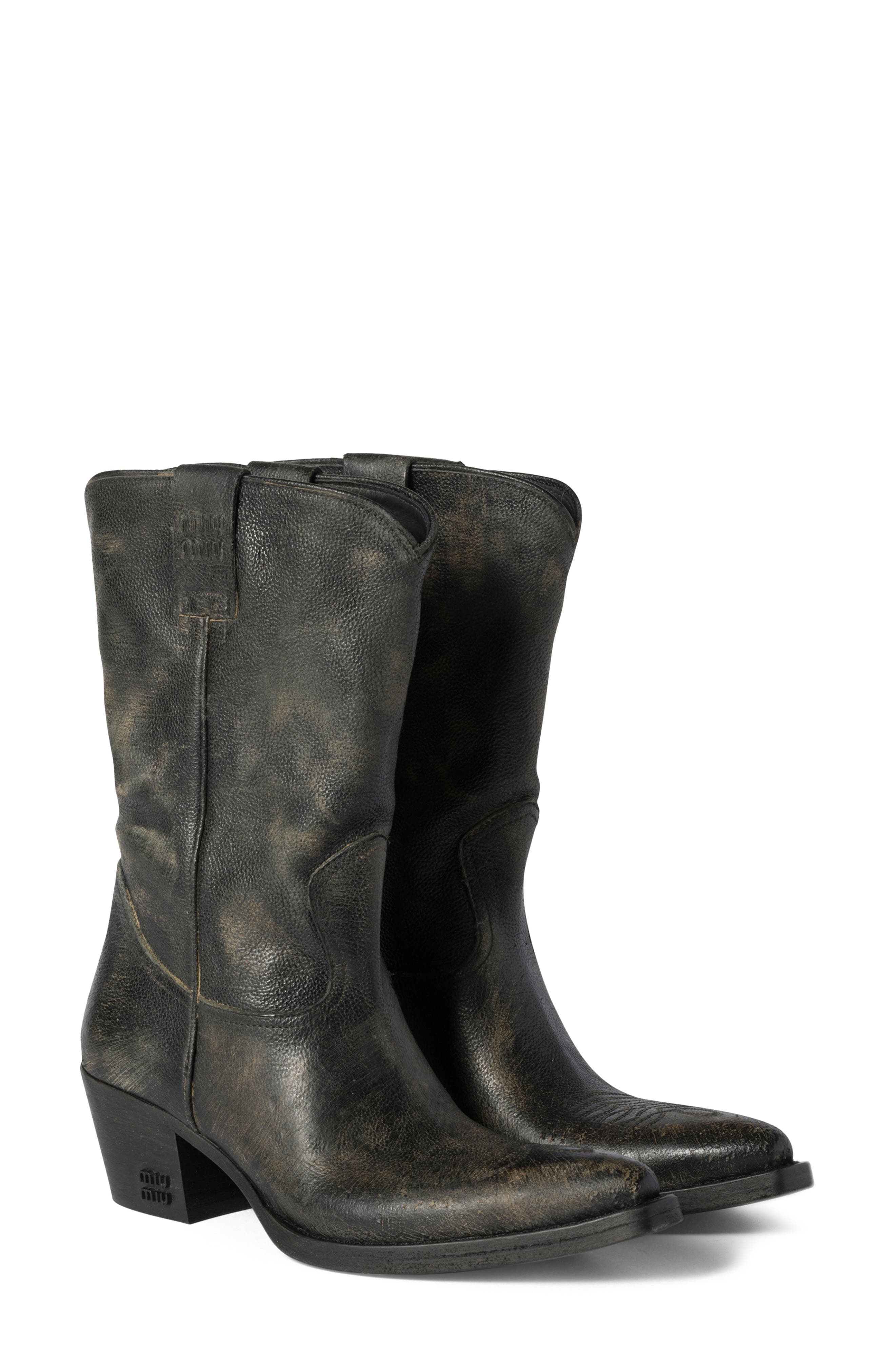 Miu Miu Cowboy Boot in Nero at Nordstrom - 1