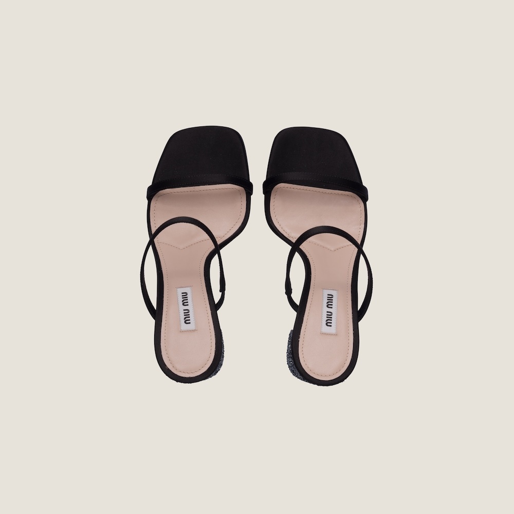Satin and glitter slides - 4
