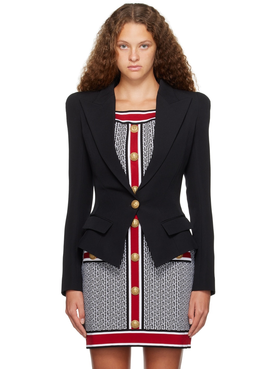 Black Single-Button Blazer - 1