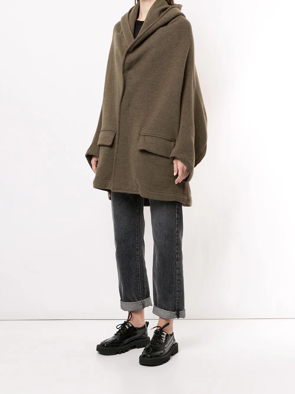 oversized hooded cape coat - 3