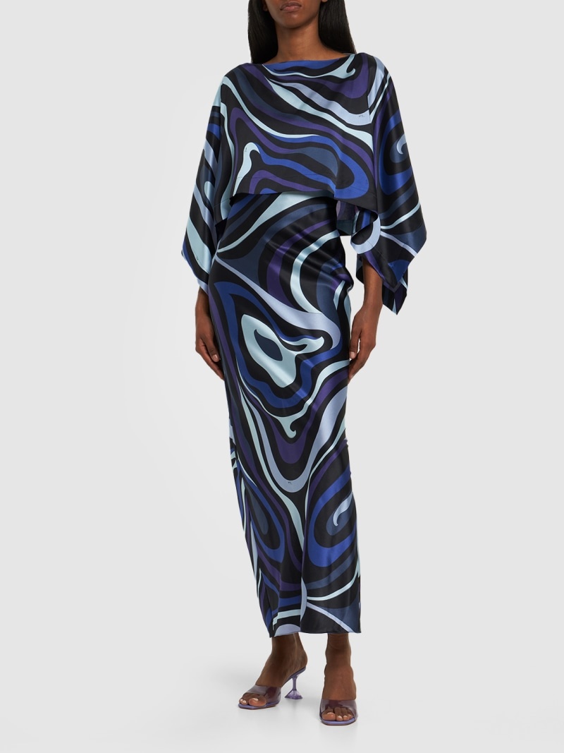 Marmo printed silk twill long dress - 2