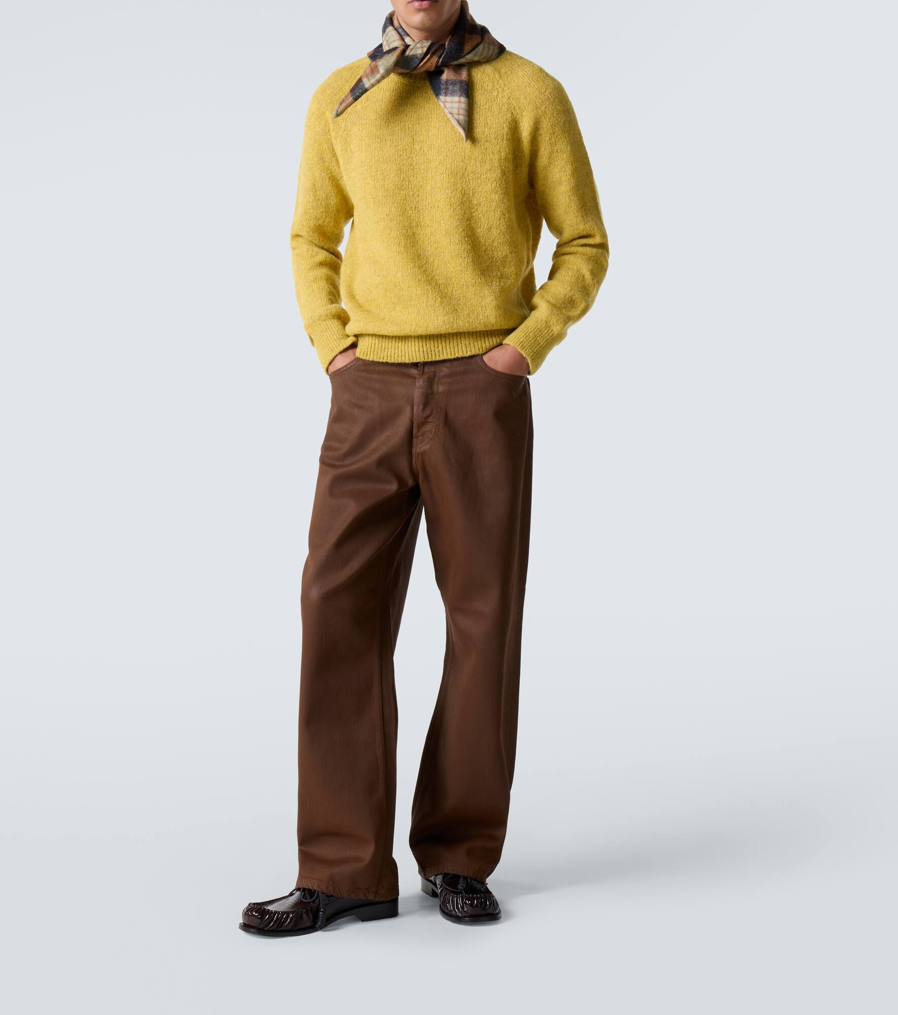 Coated mid-rise straight jeans - 2