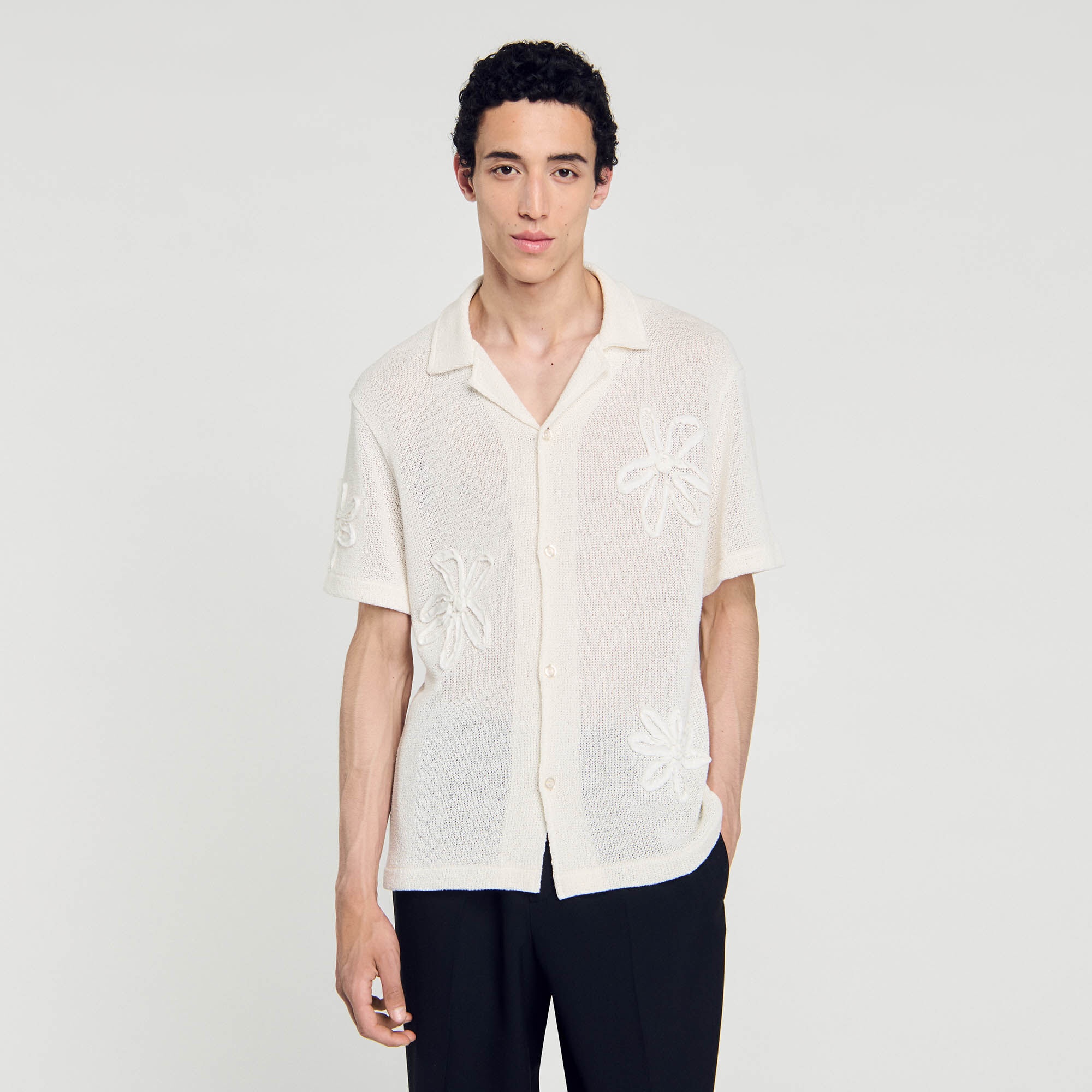 FLORAL KNIT SHIRT - 5