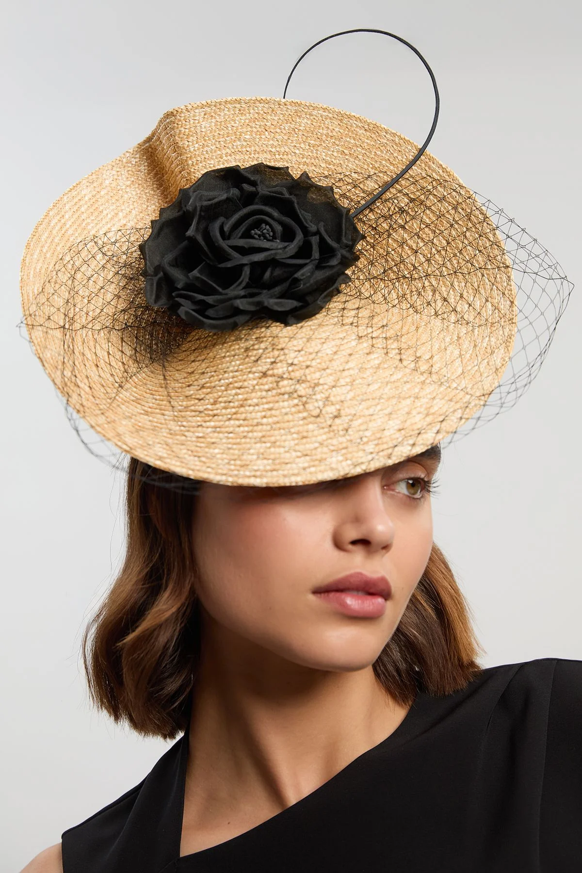 Asymmetric Flower & Quill Fascinator - 1