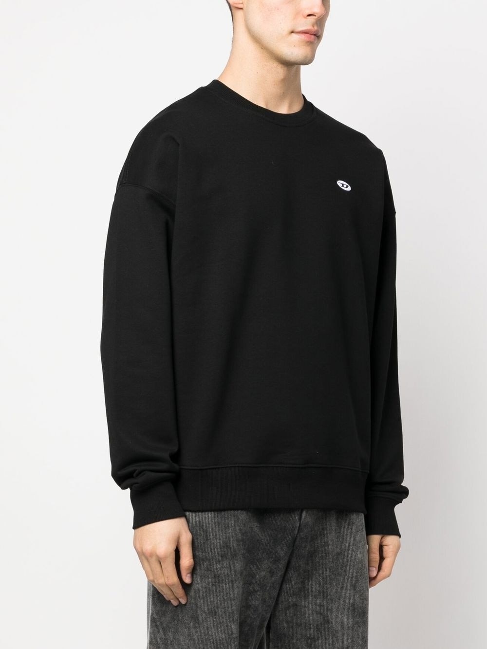 logo embroidery cotton sweatshirt - 3