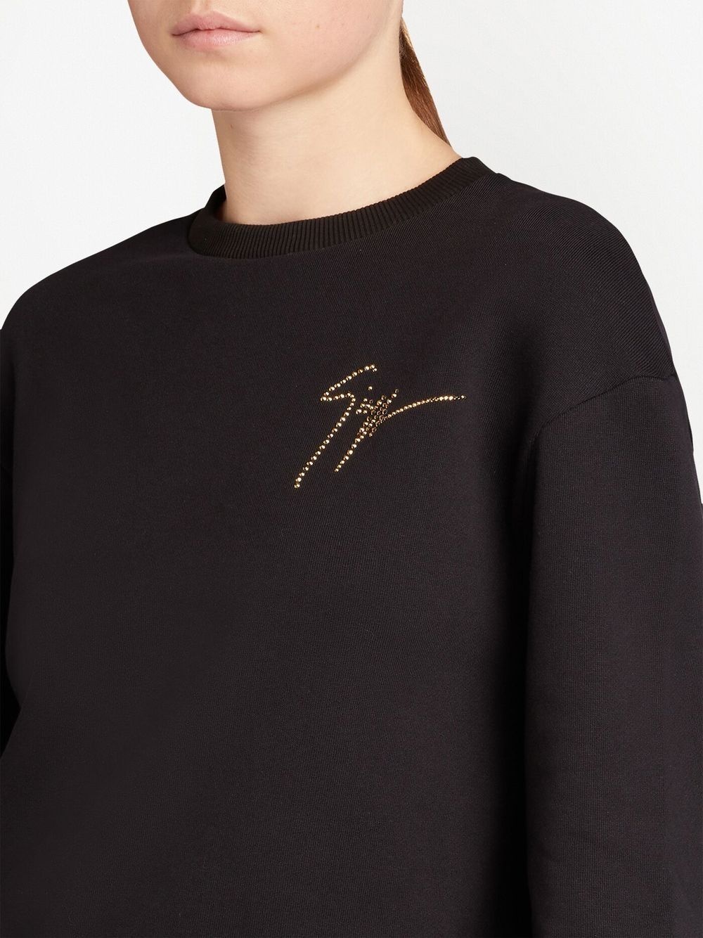 Sauvanne crystal-logo sweatshirt - 4