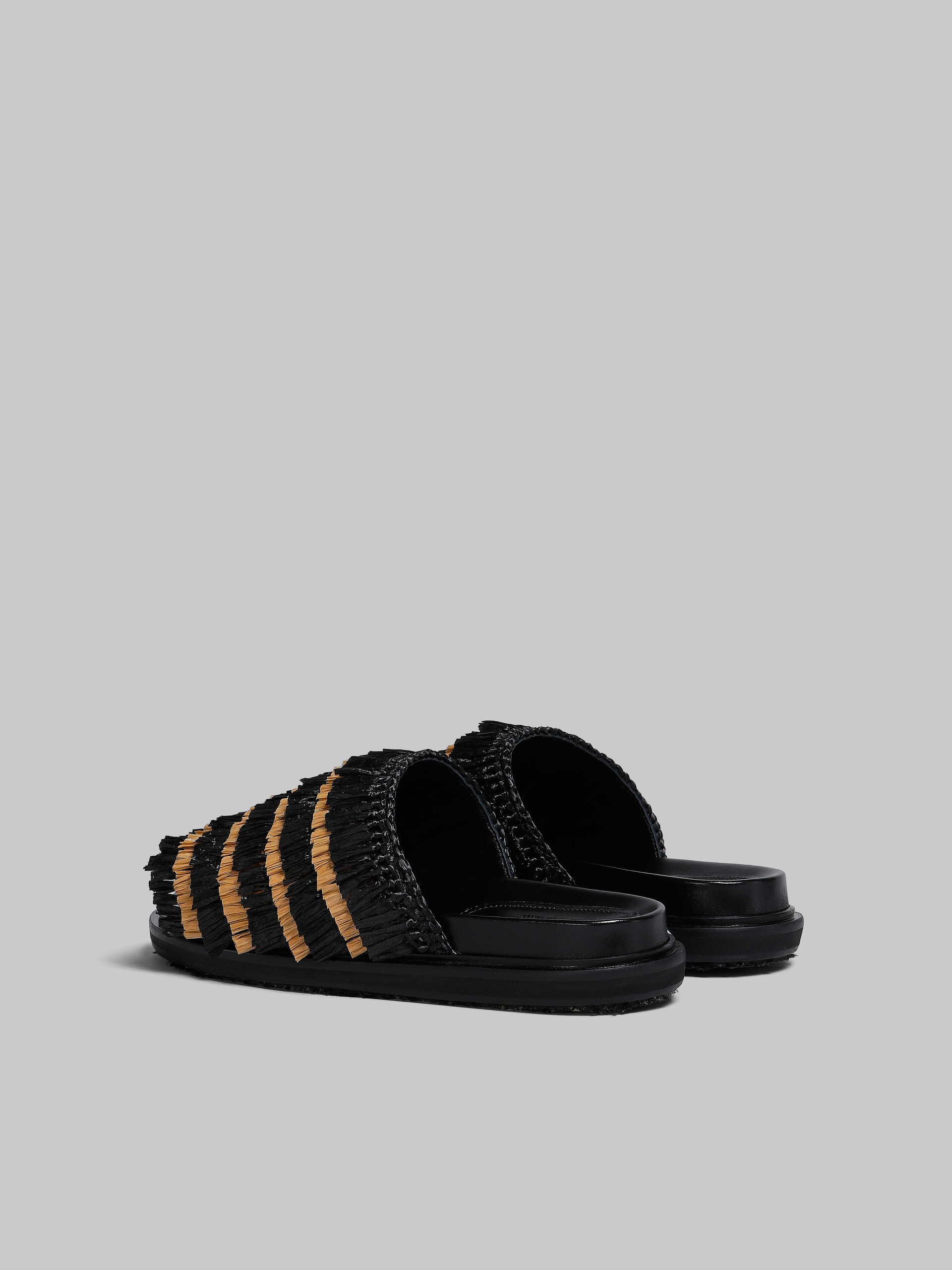 BLACK FRINGE SLIDE SANDAL - 3