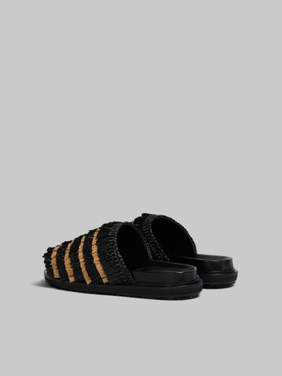 Marni BLACK FRINGE SLIDE SANDAL outlook