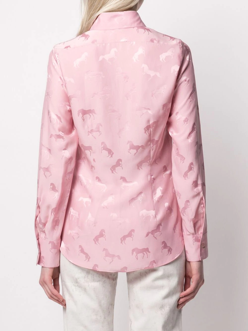 jacquard-woven horse shirt - 4