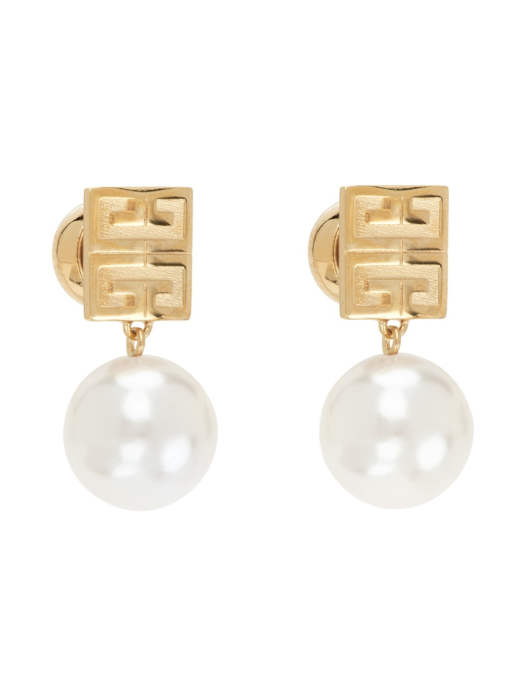 Gold & White 4G Earrings - 2