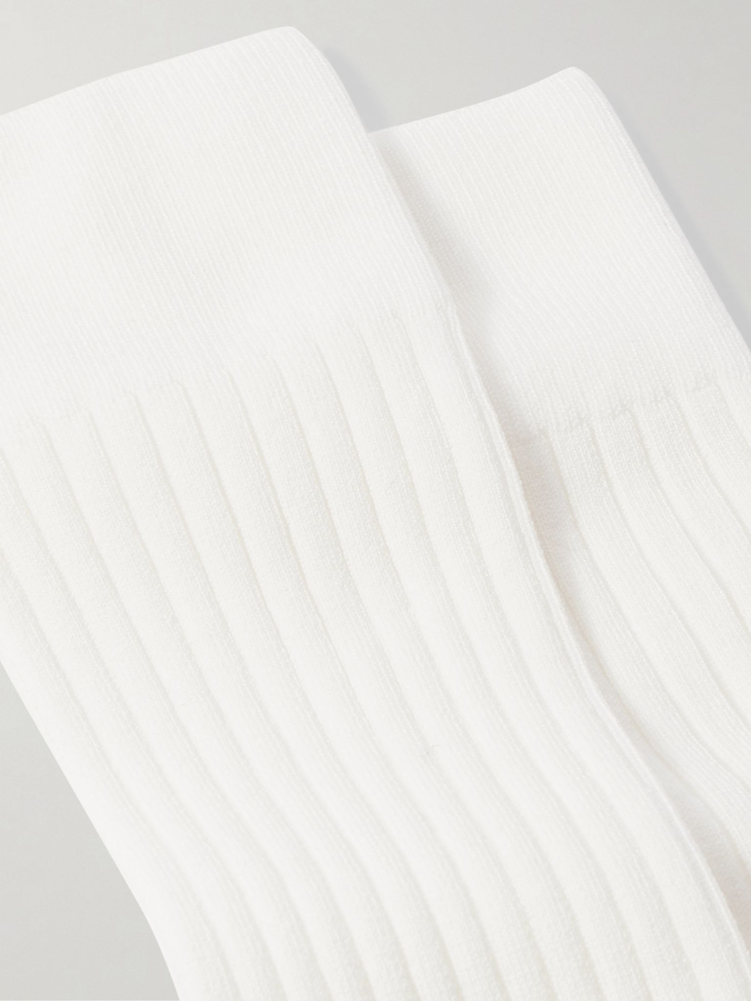 Three-Pack Ribbed Cotton-Blend Socks White - 2
