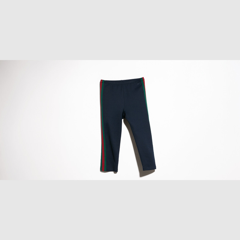 GUCCI Rib cotton jersey pants with Web outlook