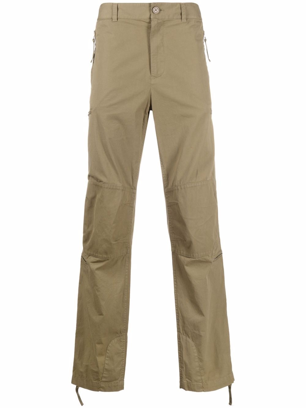 zip-pocket straight-leg trousers - 1