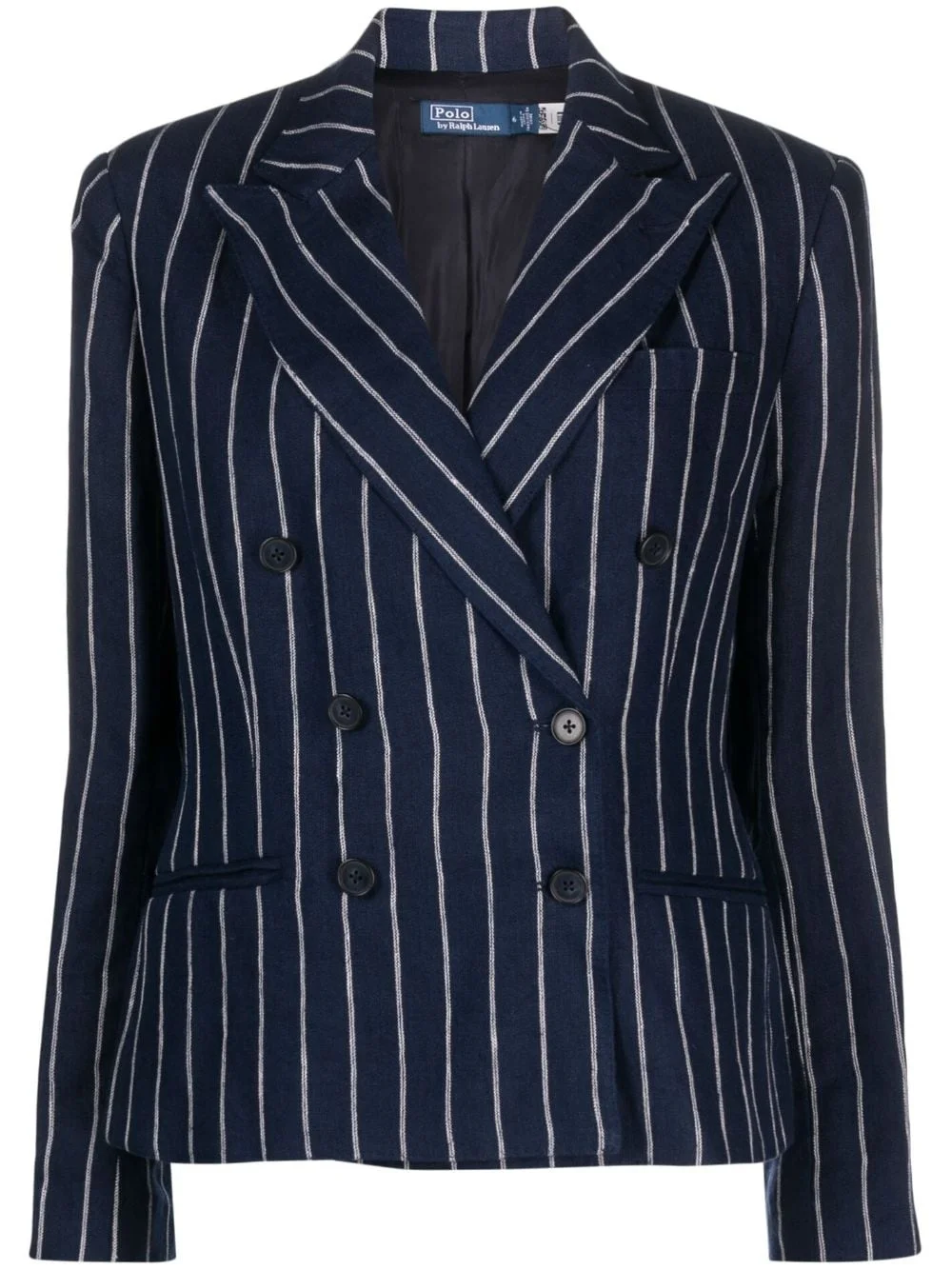 striped linen blazer - 1