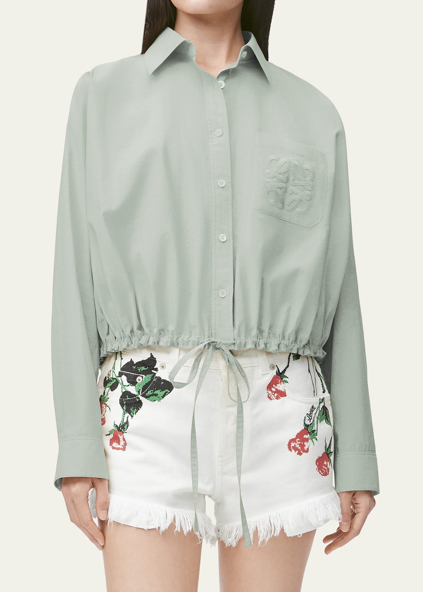 Drawstring Terry Anagram Blouson Blouse - 2