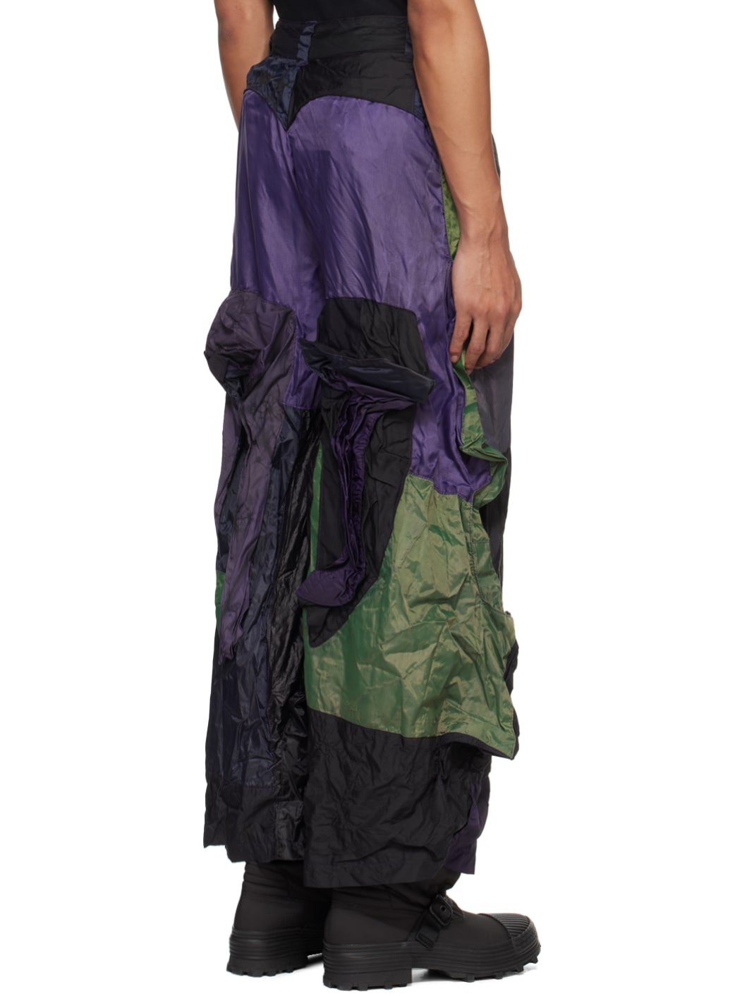Black & Purple M Cargo Pants - 3