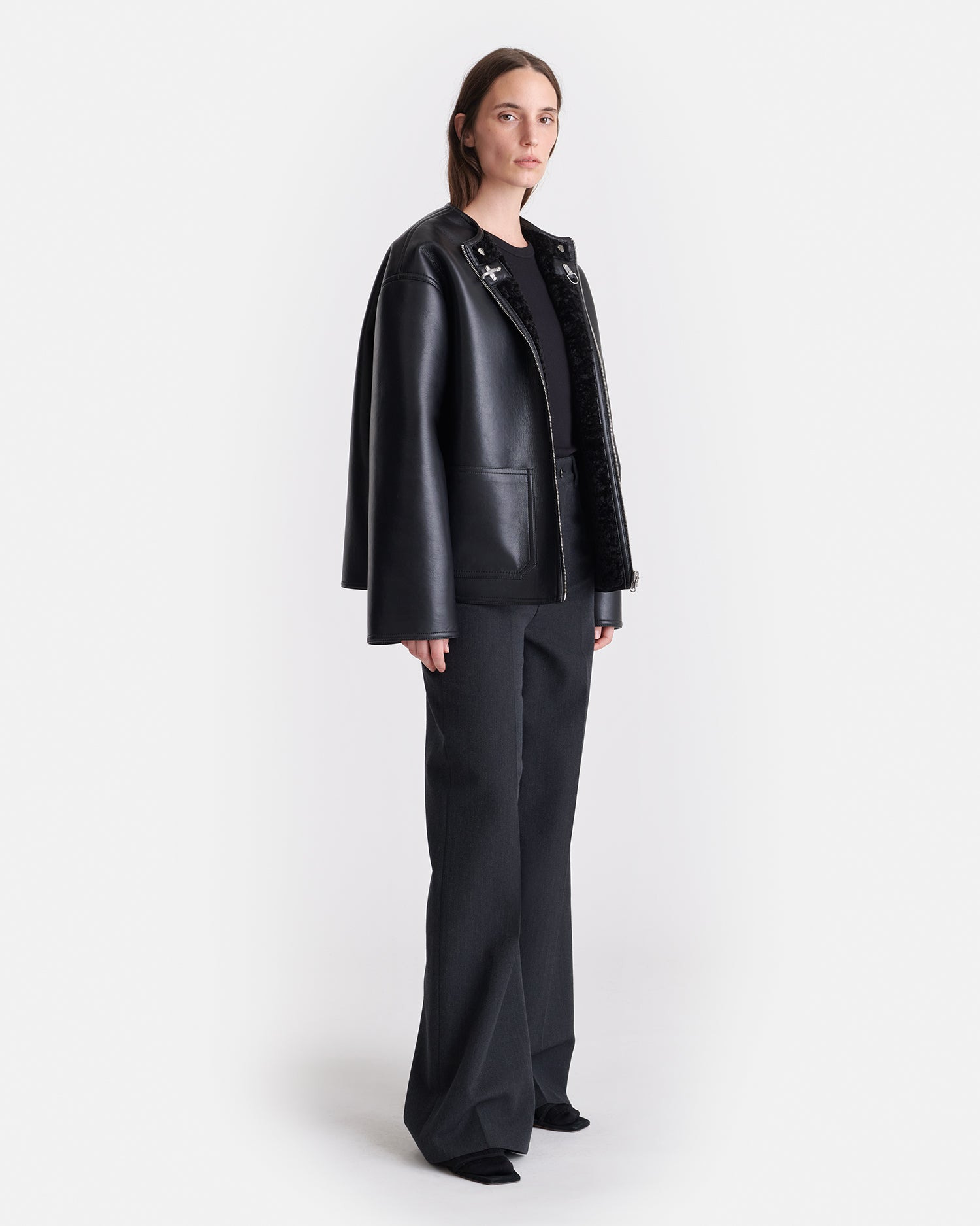 Reversible Bonded Shearling Jacket - 4