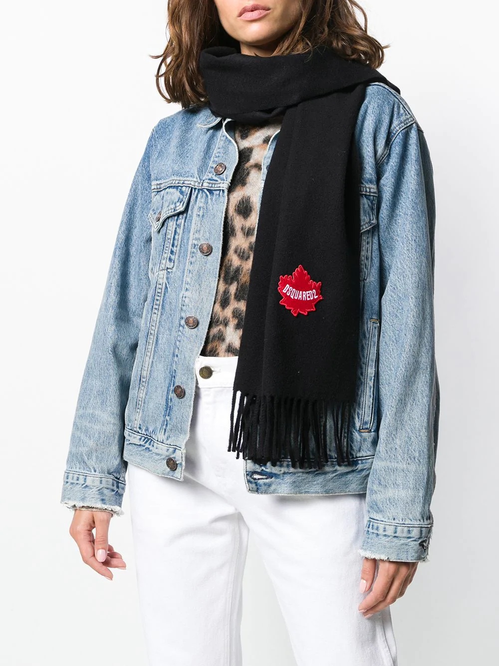 embroidered logo scarf - 2