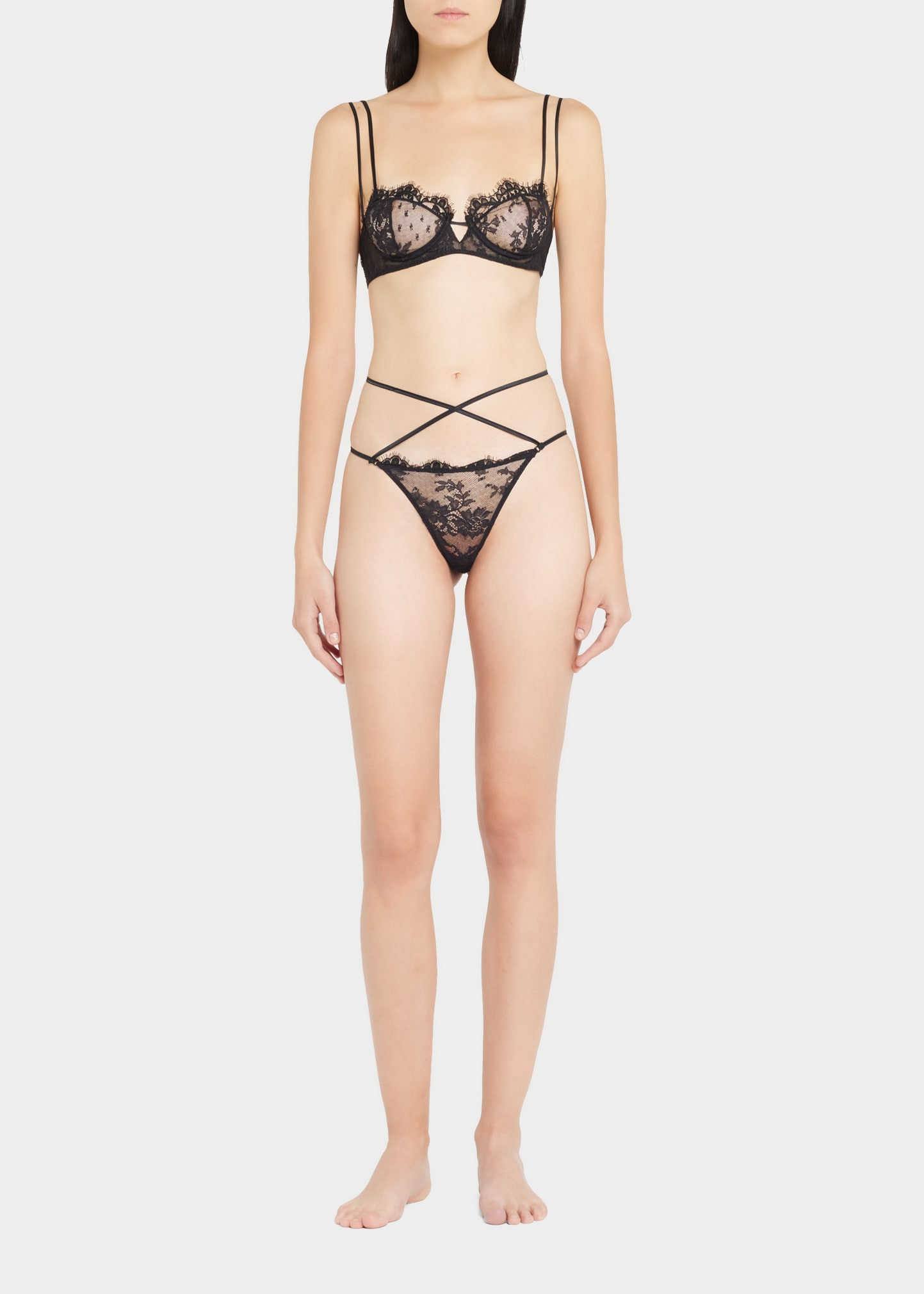 Jolie Strappy Lace Thong - 2