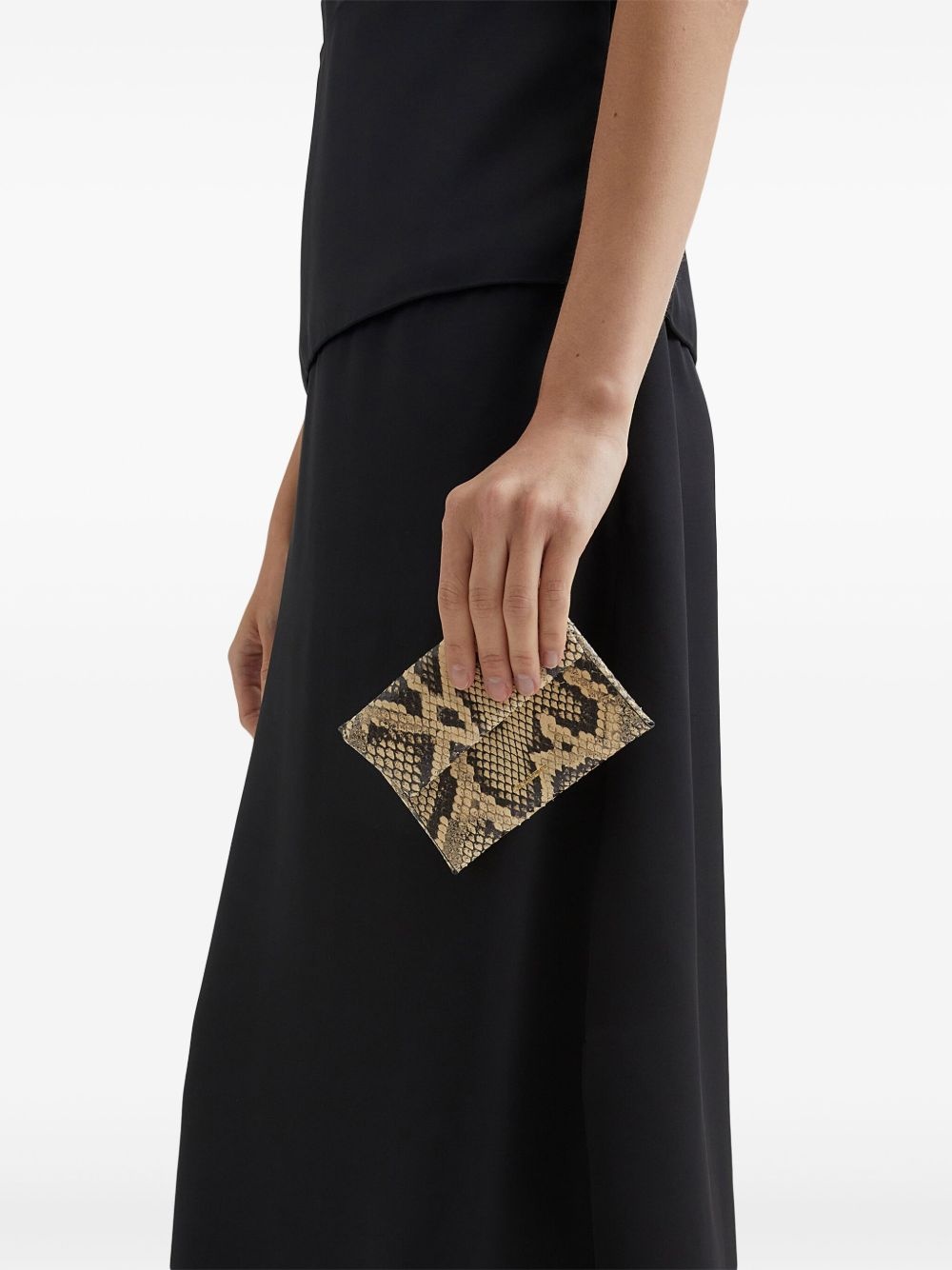 snakeskin-effect folded mini bag - 3