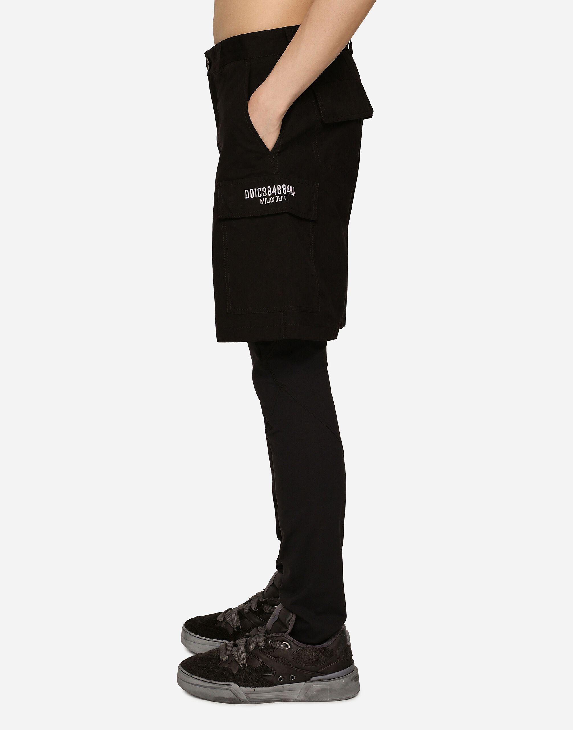 Cotton faille cargo shorts with DGVIB3 patch - 6