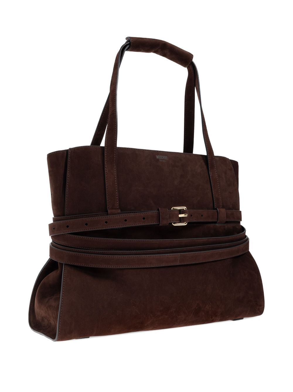 Tie Me belted suede tote bag - 4