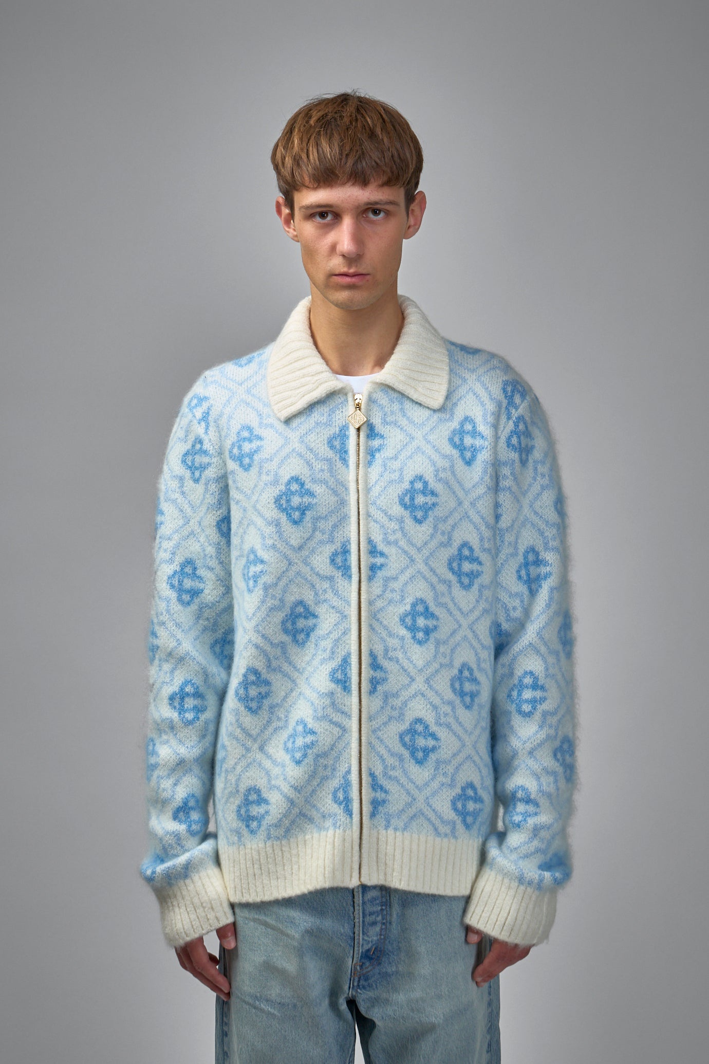 Mohair Monogram Zip Jumper - 1