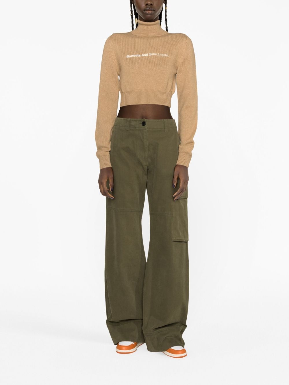 Sunsets embroidered cropped jumper - 2