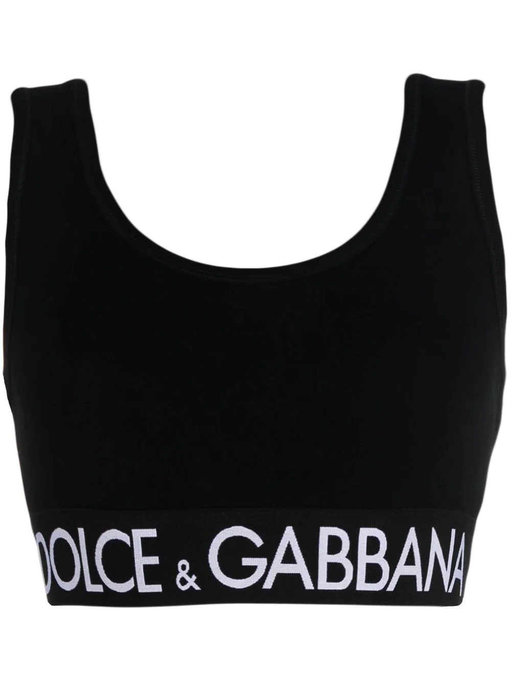 logo-band cropped tank top - 1