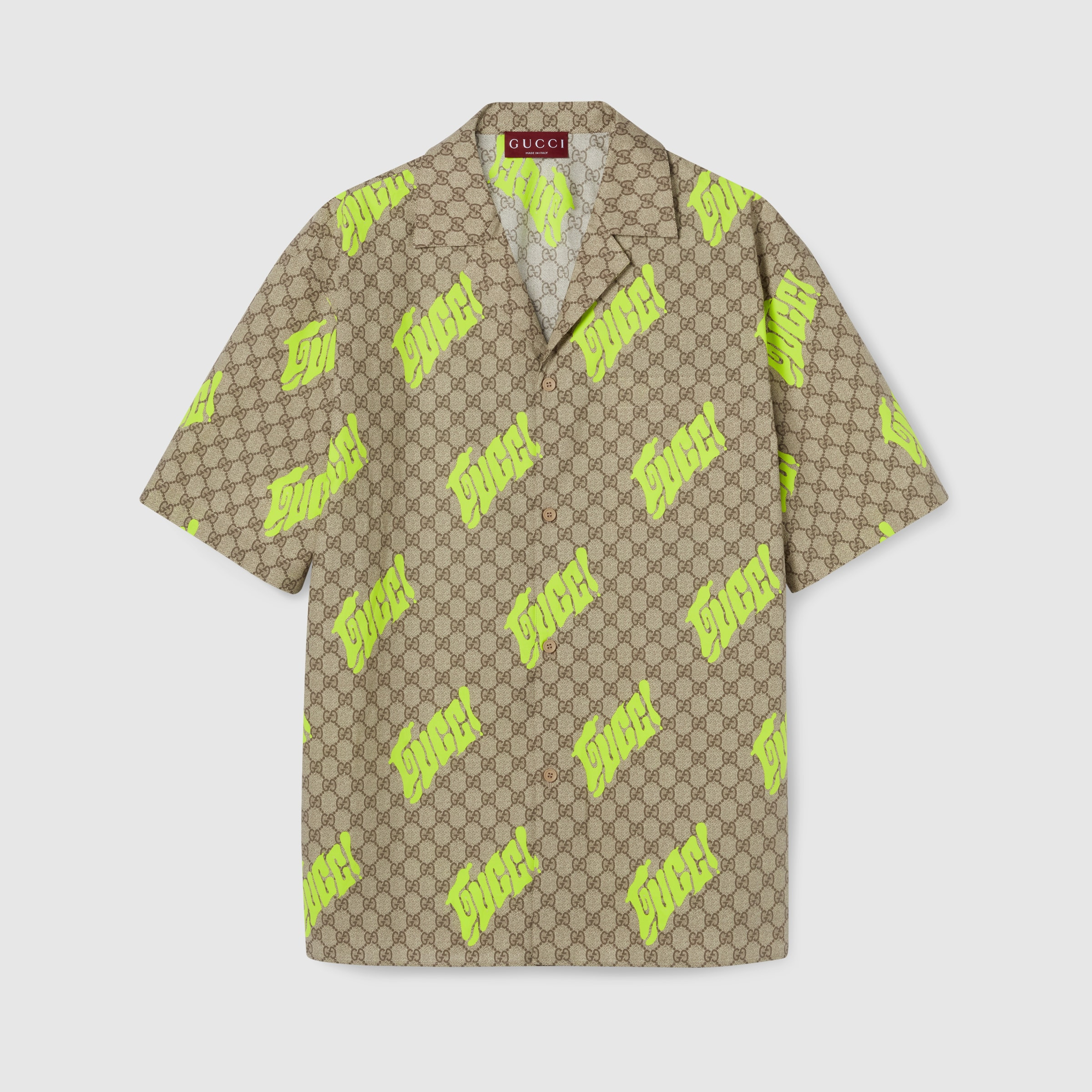 Printed cotton poplin bowling shirt - 1
