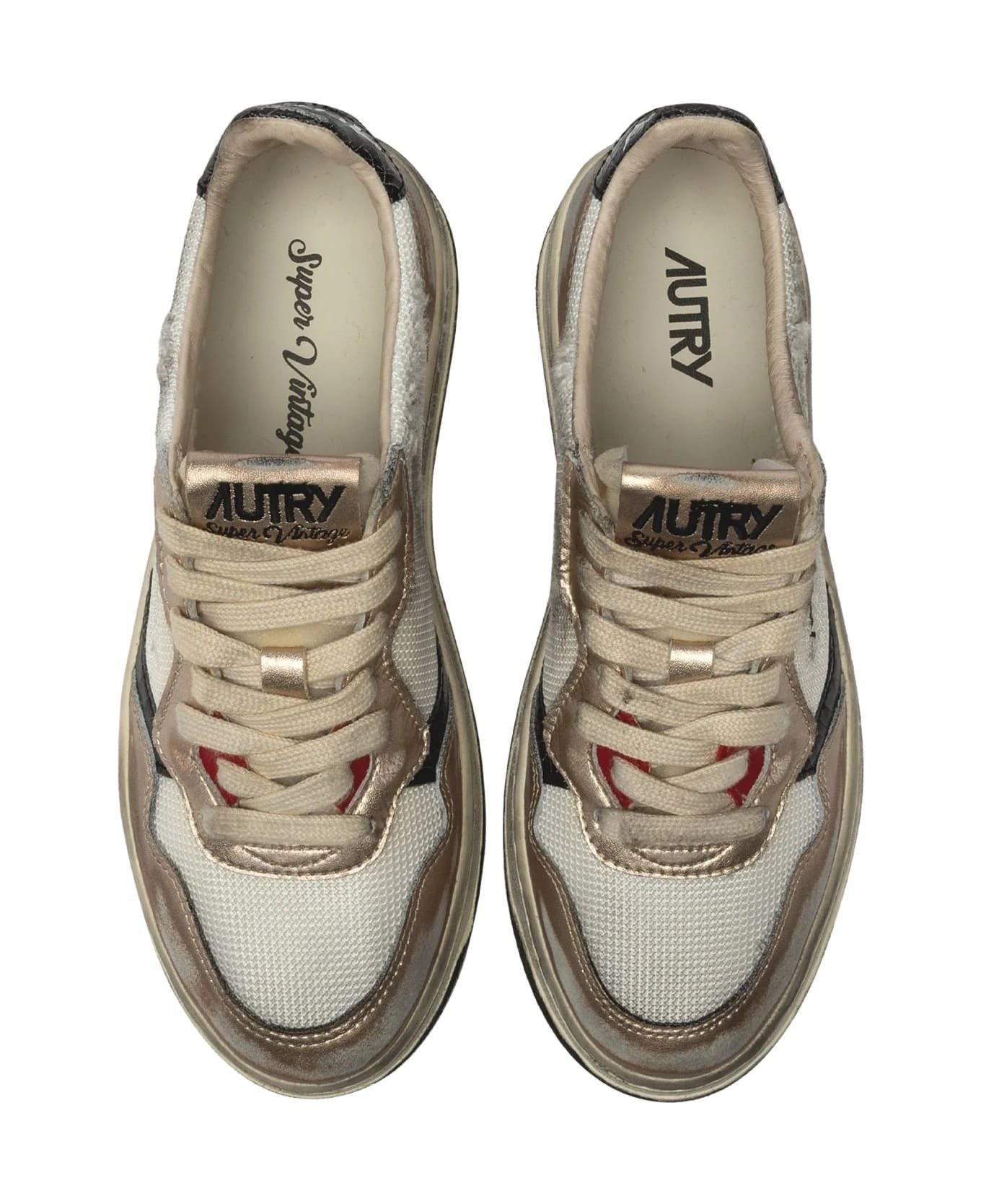 Supvint Low Mesh Suede Wht Gold - 5