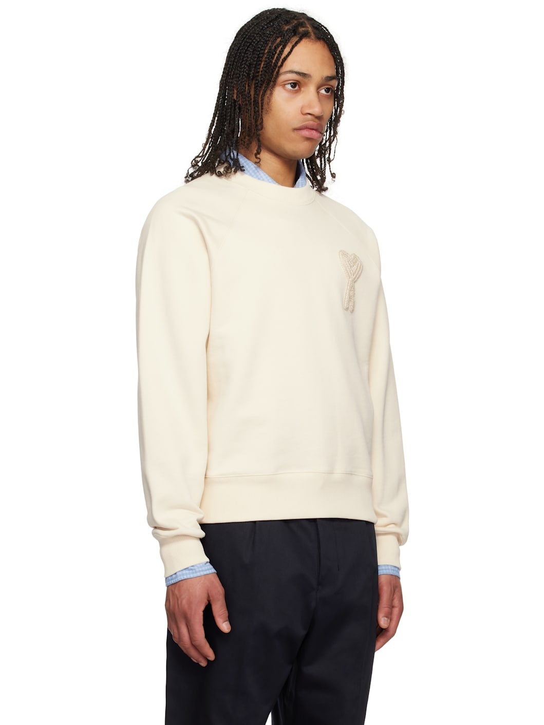 Off-White Cotton Ami de Coeur Patch Sweatshirt - 2